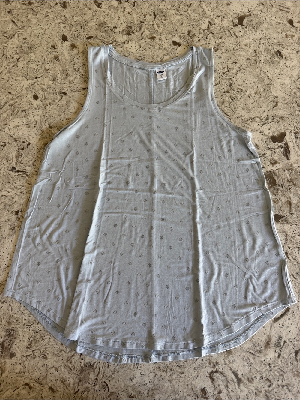 Old Navy LUXE Pale Blue Sleeveless Tank with Subtle Dot Print